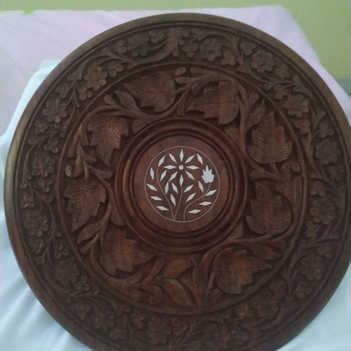 Wooden carved wall decor used, also fits on a stand