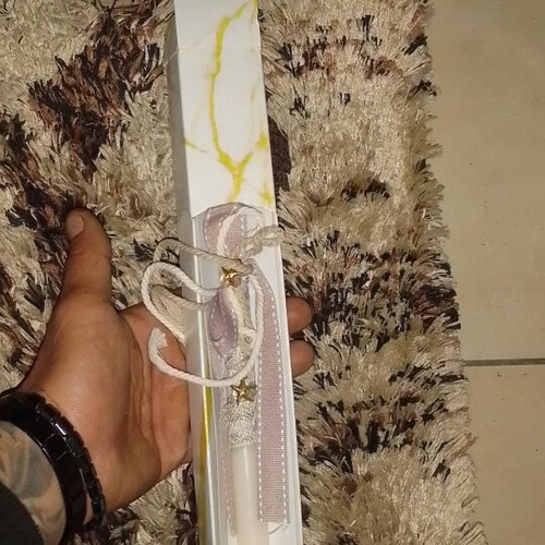 Easter candle new with decorations in box