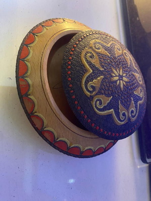 Wooden decorative box like new, handmade with embossed design