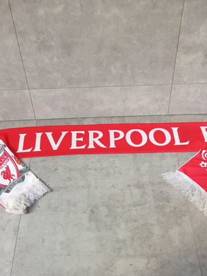 Κασκόλ μεταξωτό Liverpool FC Carlsberg δεκαετίας 1990 μεταχειρισμένο
