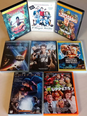 Family DVD set of 8 movies like new, comedy, action, fantasy, animation