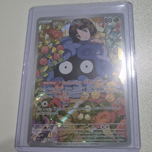 Pokemon TCG Erika's Tangela card like new with sleeve and toploader