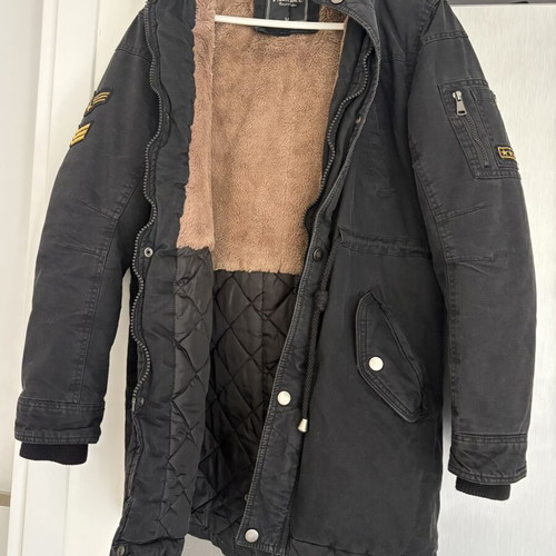 Palablu unisex jacket with removable fur and hood, black