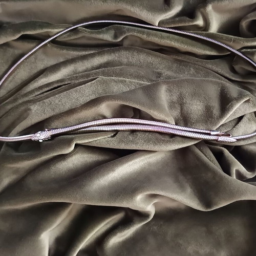 Vintage metal snake belt silver with iridescent hues, like new