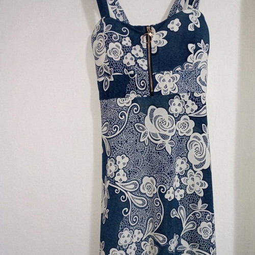 Women's short dress new, size M/L, blue with zipper