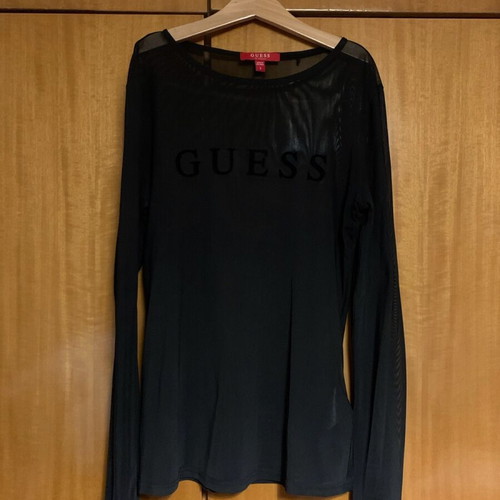 Guess women's mesh blouse like new, black, size S