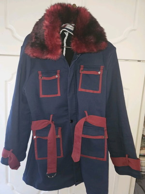 Παλτό μεταχειρισμένο large με ζώνη μπλε