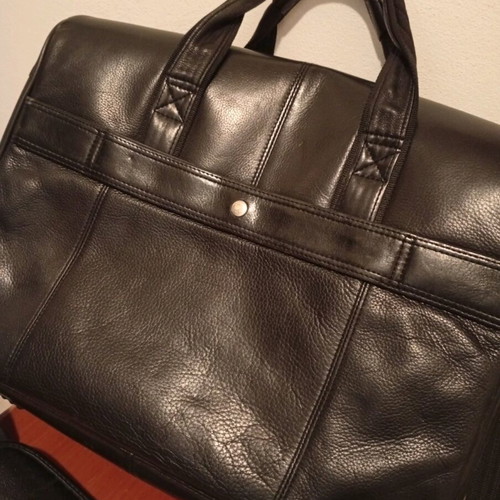 Lavor leather travel bag used, black