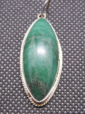Silver 925 pendant with green jasper cabochon