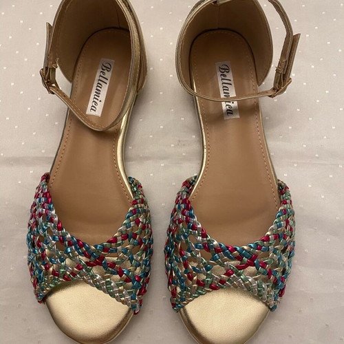 Bellamica low sandals new, multicolor with gold details