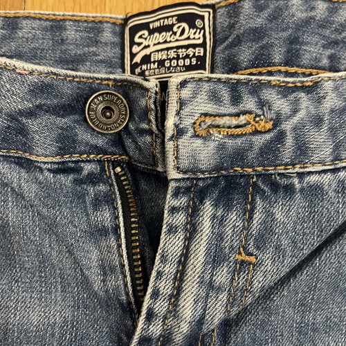 Superdry Jean shorts like new, dark blue with rips