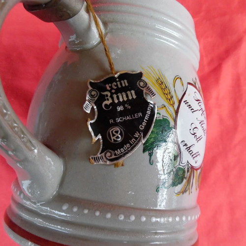 Large old ceramic beer stein unused, West Germany