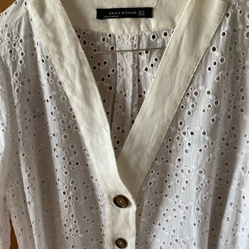 Zara tunic new with eyelet embroidery and linen fabric