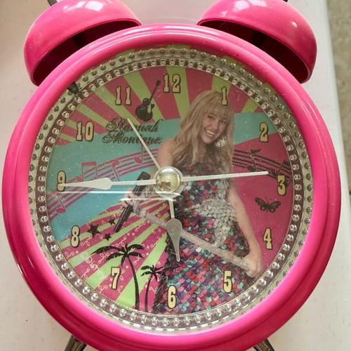 Metal Hannah Montana Table Alarm Clock like new, vintage 2000s