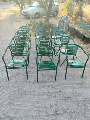 Metal garden chairs freshly painted, new