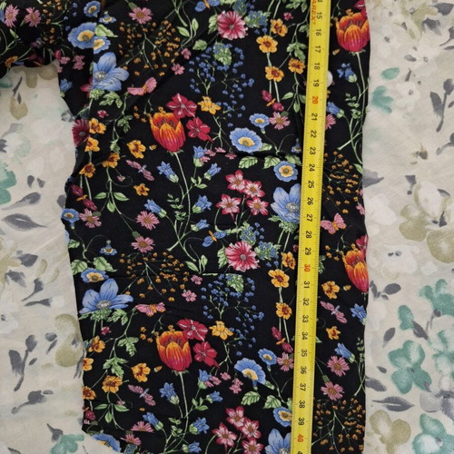 Dress with lace used, black floral pattern, one size