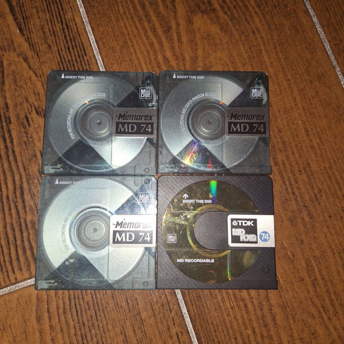MiniDisc collection with Sony storage base, untested