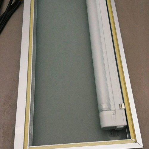 Aluminum and Glass Shelves with Lighting, New, Two Sizes