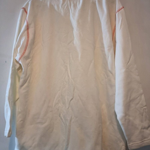 Cotton blouse new, large size, white and beige with design without shoulder pads