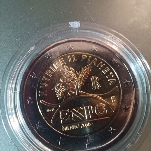 Italy 2 Euro 2015 Milano Expo coin uncirculated in capsule