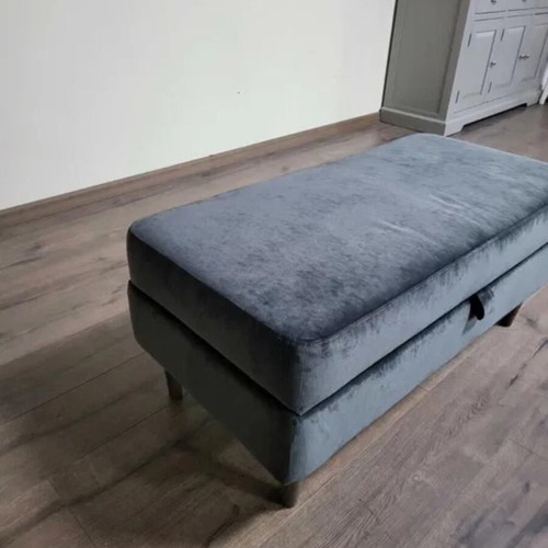 Large gray fabric stool with storage function new
