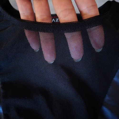 Nazzaro Italian bodysuit with sheer leather-look panels, size S