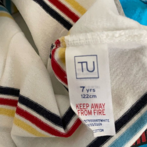 Tu Boys' Striped Polo Shirt Used, Size 7 Years