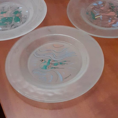Collectible plates with Mytaras paintings, set of 4, like new