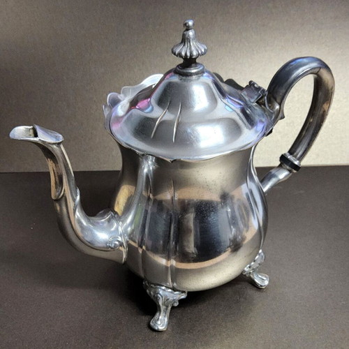 Silver Plated Tea and Coffee Set used, Victorian style, 4 pieces
