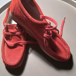 Bronx suede lace-up boots size 38 like new, red