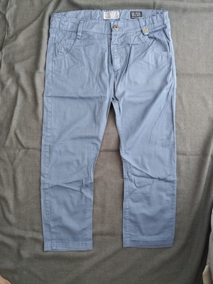 Blue fabric pants for 6-year-old boy, adjustable waist