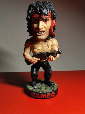 Neca Rambo Head Knocker-Bobble Head като нов, с кутия