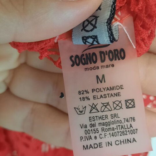 Red knitted beach kaftan Sogno d'Oro Moda Mare like new
