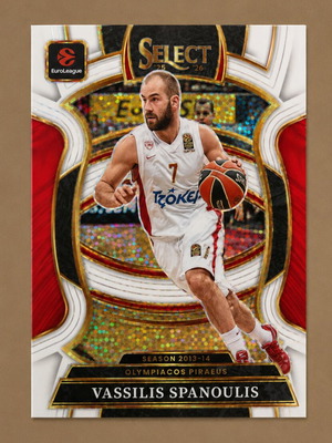 Βασίλης Σπανούλης White Sparkle SSP Euroleague Select κάρτα 25-26