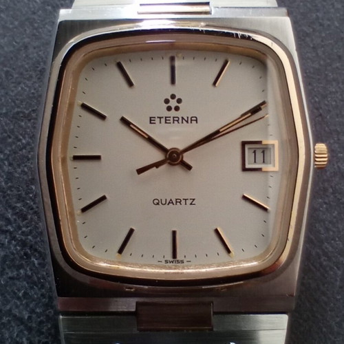 Eterna Royal Quartz men's watch used, two-tone design