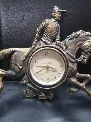 Bronze Junghans clock functional art piece