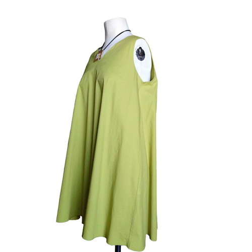 Red Line sleeveless lime cotton poplin dress, plus size XL-2XL