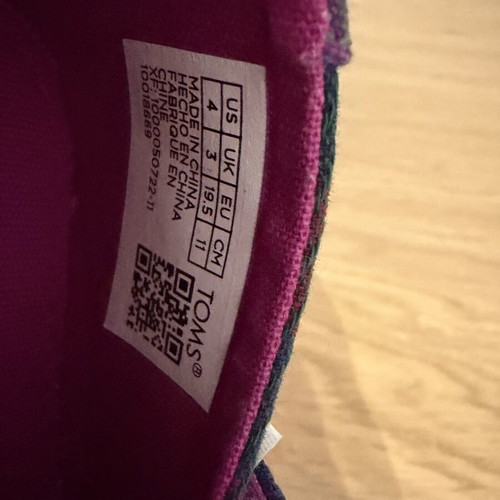 Toms children's espadrilles new, plaid fuchsia green blue