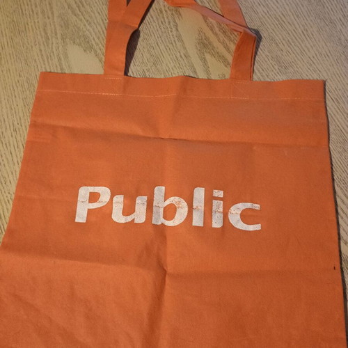 Τσάντα Public μεταχειρισμένη, πορτοκαλί και άσπρη
