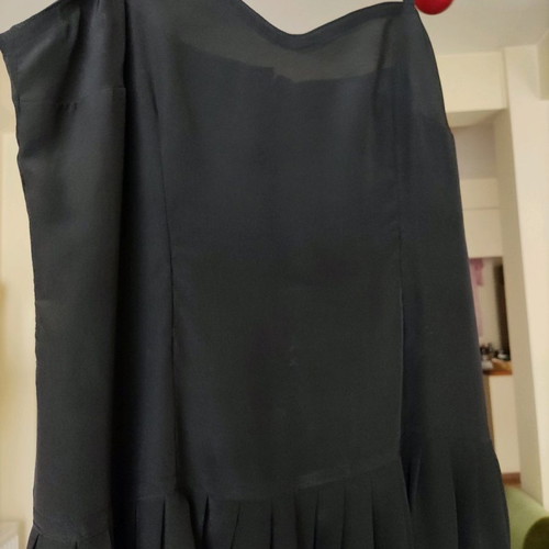 Satin black silk dress lingerie style like new, size L