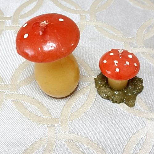 Mushroom candles set of 2 new decorative