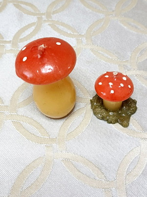 Mushroom candles set of 2 new decorative