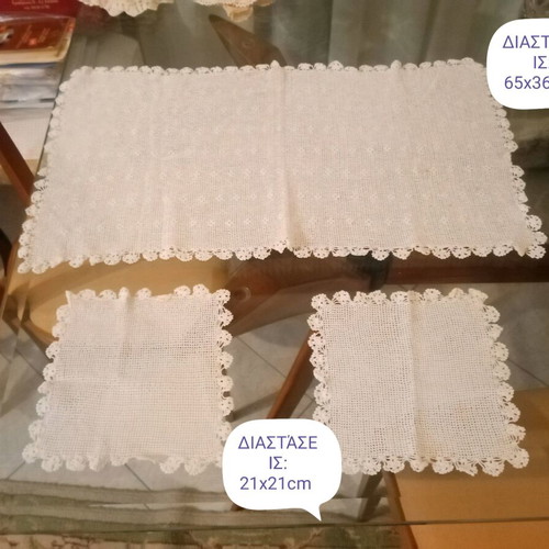Set of Handmade Granny's Crochet Doilies, New
