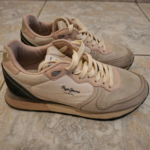 Pepe Jeans women's shoes size 37 used, sporty, beige and pink