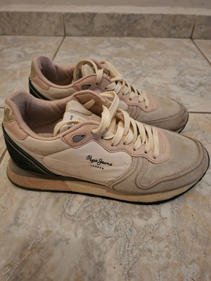 Pepe Jeans women's shoes size 37 used, sporty, beige and pink