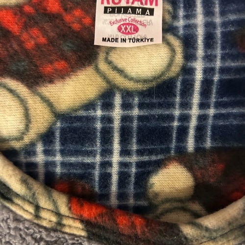 Winter pajamas gray with teddy bears like new, size XL