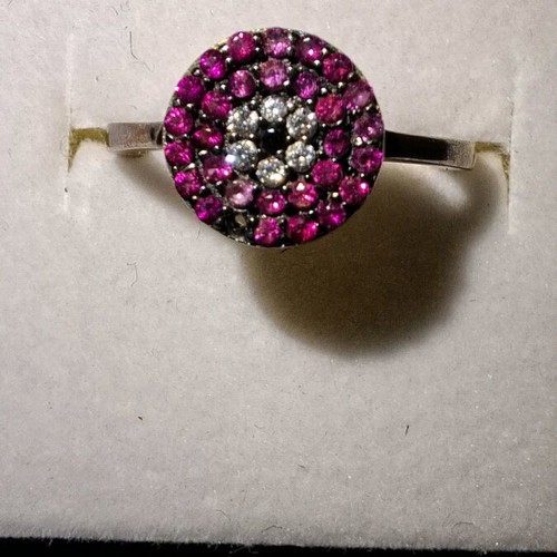 Silver 925 gold-plated ring used, pink and gold