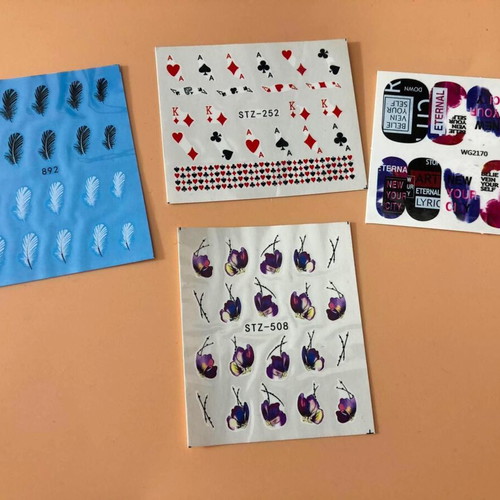 Water Nail Stickers Set of 4 New Full Nail