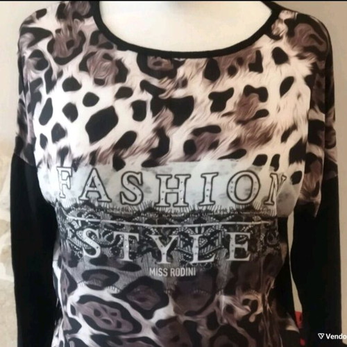 Miss Rodini women's long-sleeve blouse like new, multicolor
