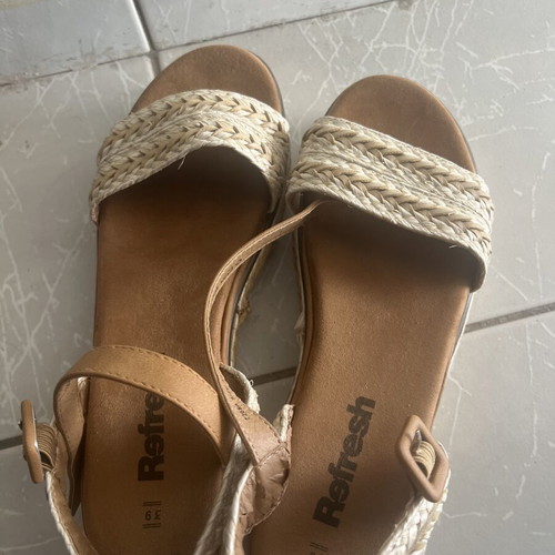 Refresh espadrilles with low heel, beige